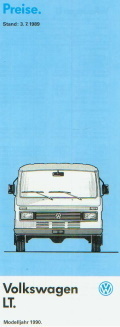 VW LT - Preisliste 3. Juli 1989 - MJ 1990