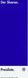 VW Sharan Preisliste 13. Juli 1998 MJ 1999