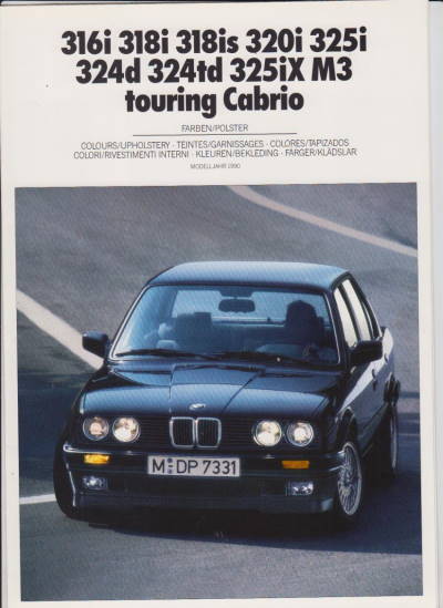 BMW 3er  Farbkarte 2 - 1989 -7184