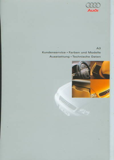 Audi A3 Prospekt Farben und Modelle - 1996 -7343