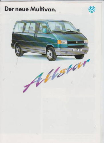 VW Multivan Allstar Prospekt 1992 -7252