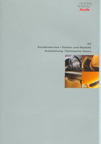 Audi A3 Prospekt Farben Ausstattung 1999 -7389