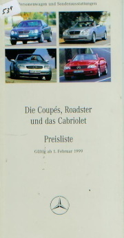 Mercedes SLK CLK SL - Preisliste 2 -  1999