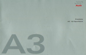 Audi A3 / A3 Sportback - Preisliste 5. Sept 1995