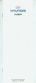 Hyundai PKW Farbkarte 15. September 1999