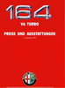 Alfa Romeo 164 V6 turbo Preisliste 1. Sept 1991