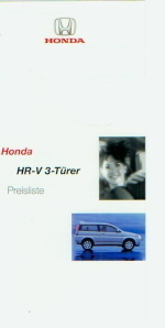 Honda HR-V 3-Türer Preisliste April 2002