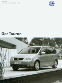 VW Touran Preisliste 29. November 2004 MJ 2005