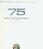 Alfa Romeo 75 Preisliste 2. Mai 1989