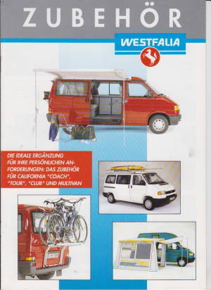 VW Transporter Westfalia Zubehör Prospekt 1993 - Histoquariat