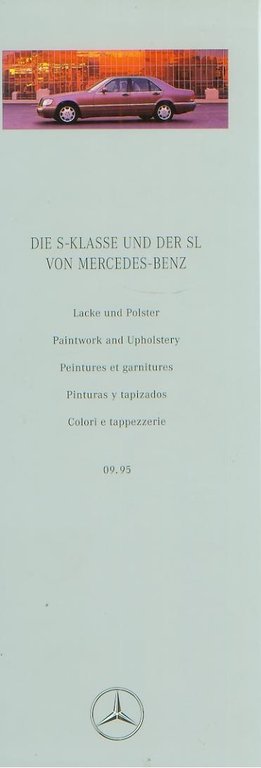 Mercedes S-Klasse und SL Farbkarte Sept 1995