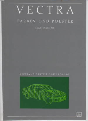 Opel Vectra Farbkarte  Farben und Polster - 1988