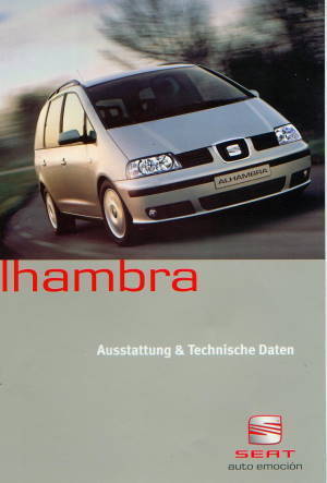 Seat Alhambra Technikprospekt 2001 -7895