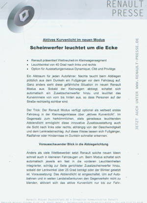 Renault Modus Presseinformation aus 2004  7970