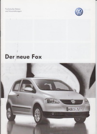 Klasse: VW Fox - technische Daten März 2005 -8042 - Histoquariat