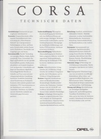 Opel Corsa Prospekt Technik 3 - 1992