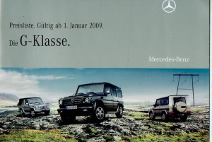 Mercedes G-Klasse Preisliste 1. Januar 2009