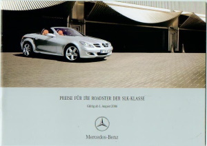 Mercedes SLK Preisliste 1. August 2006