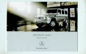 Mercedes G-Klasse Preisliste 1. Januar 2007