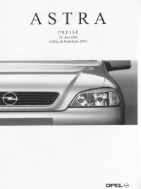 Opel Astra Preisliste 14. Juni 2000 MJ 2001
