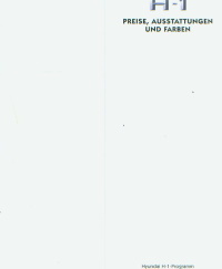 Hyundai H-1 Preisliste - Farbkarte 5.  März  2001