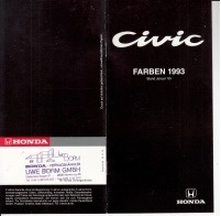 Honda Civic Farbkarte Januar 1993 -8096