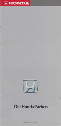 Honda PKW - Farbkarte 12 - 1988 - 8100