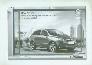 Opel Antara Preisliste Technik 23. November  2007