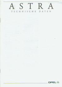 Opel Astra Technikprospekt 1992 - 8360
