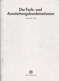 VW PKW Programm Farbkarte 1990