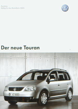 VW Touran - Preisliste Januar  2003 - 8851