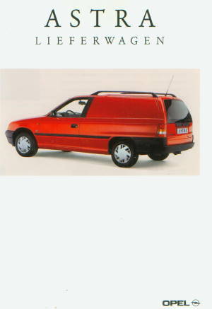 Opel Astra Lieferwagen Prospekt September 1992