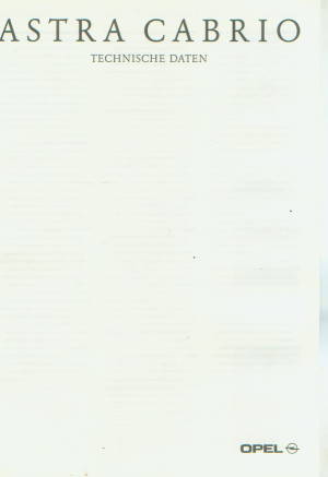 Opel Astra Cabrio Technikprospekt 1993 - 8729