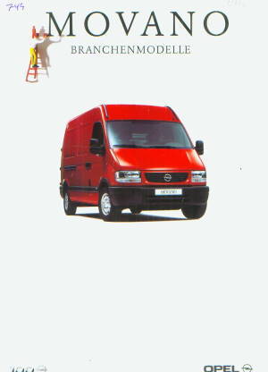 Opel Movano Autoprospekt 1999  Archiv