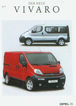 Opel Vivaro Prospekt und Preise 2000  8821