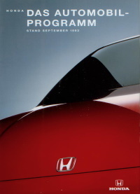Honda Automobilprogramm September 1993