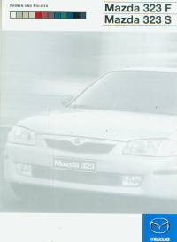 Autoprospekt: Mazda 323 F S Farben Polster 1999