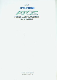 Hyundai Atos Prospekt Preise Farben 1998 -  -9466