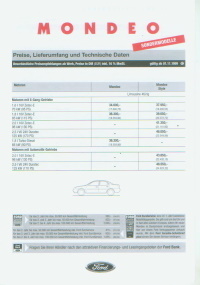 Ford Mondeo Preise Ausstattung Daten Prospekt 1999