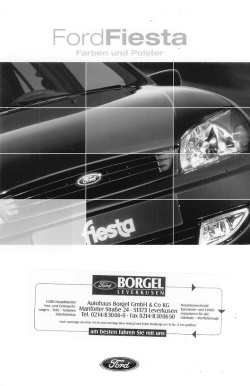 Ford Fiesta Farben Polster Prospekt 1999  -9906