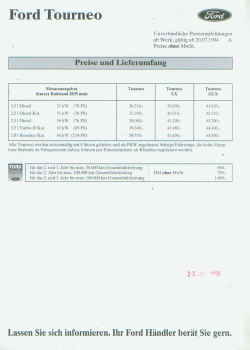 Ford Tourneo Preisliste 1994 -9966