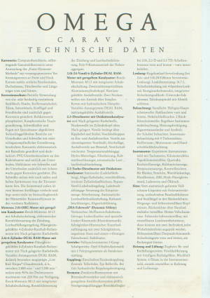 Opel Omega Caravan Technikprospekt Februar 1993