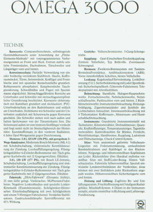 Opel Omega 3000 - technische Daten 1987