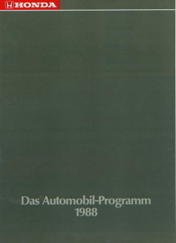 Honda PKW Programm - Prospekt 1988