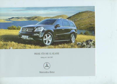 Preisliste Mercedes GL Klasse  2. Juli  2007