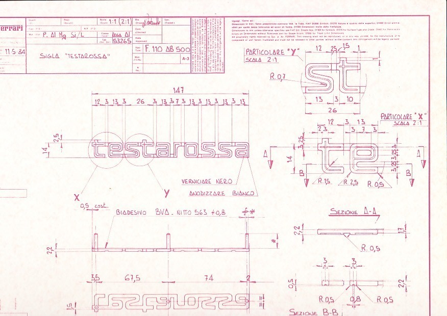 Ferrari Testarossa Pressemappe 1984