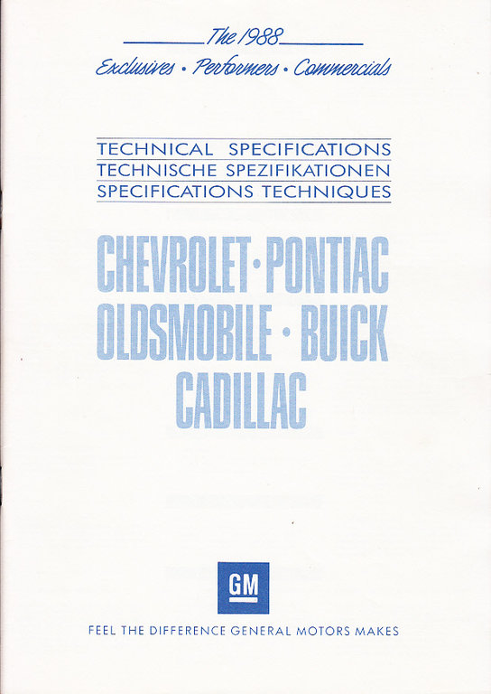 General Motors Prospekt Technische Daten 1988