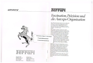 Ferrari Prospekt Autexpo für Sammler