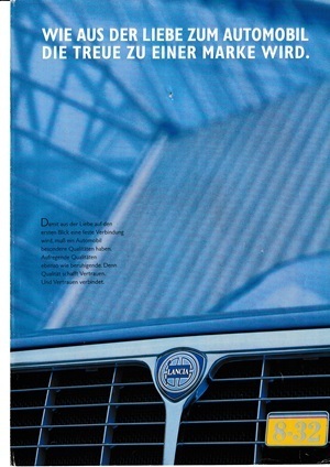 Lancia PKW Programm Prospekt 80er Jahre