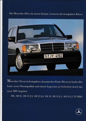 Mercedes 190 Prospekt brochure 1988